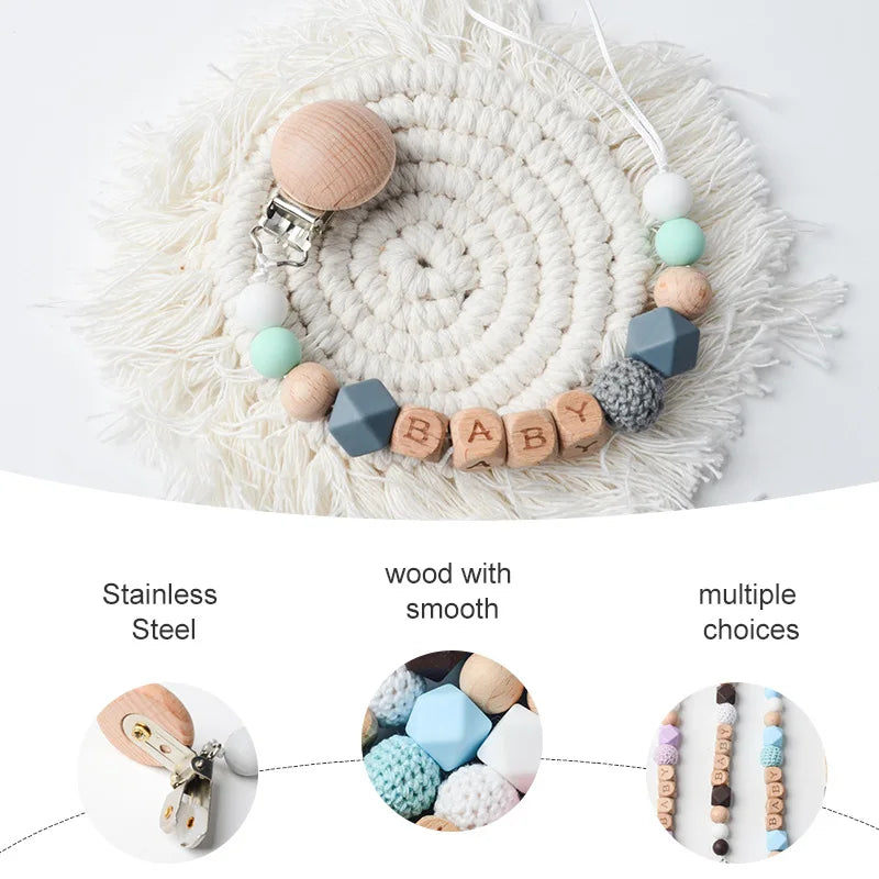 Baby Silicone Pacifier Clip Chain Gifts Dummy Nipples Holder Clips Teethers Toys Anti-lost Babies Accessories