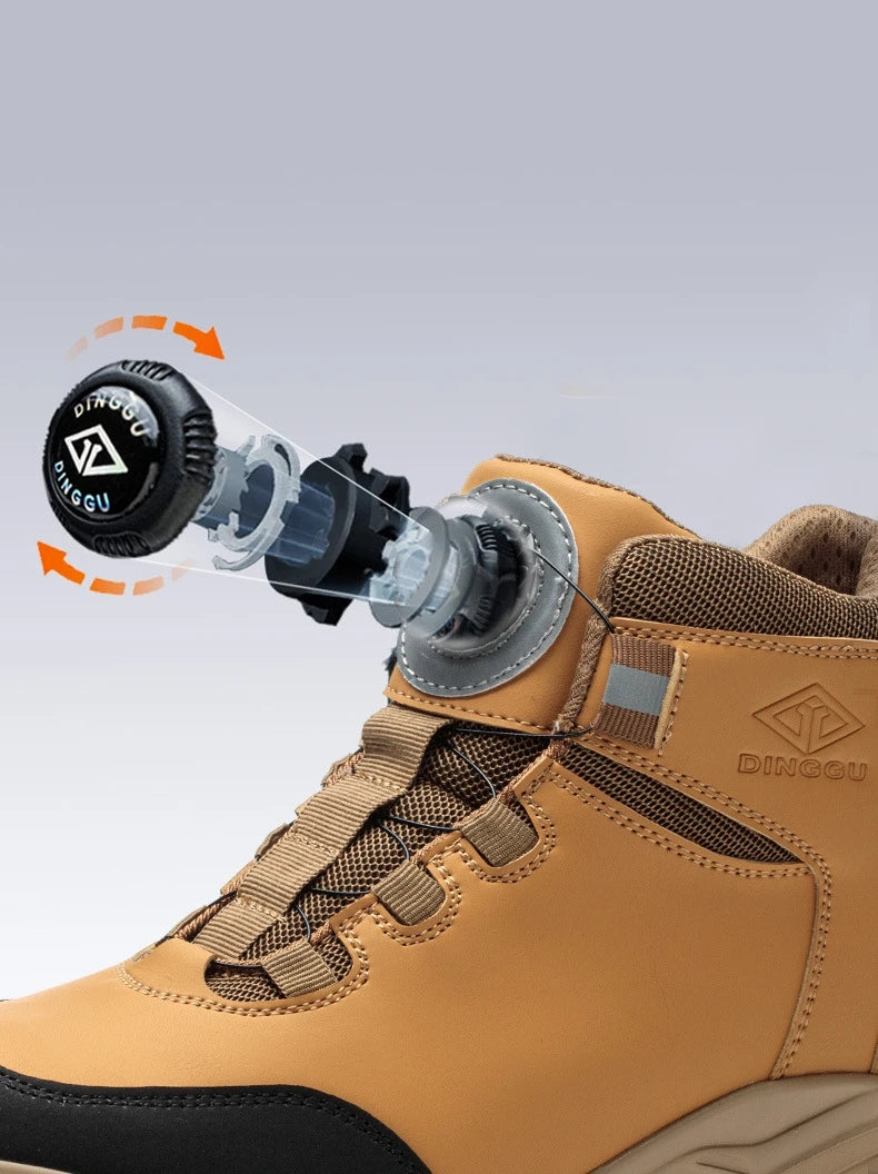 Rotating Button Safety Boots Men Women Steel Toe Shoes Winter Work Safety Shoes Indestructible Protective Security Work Boots
