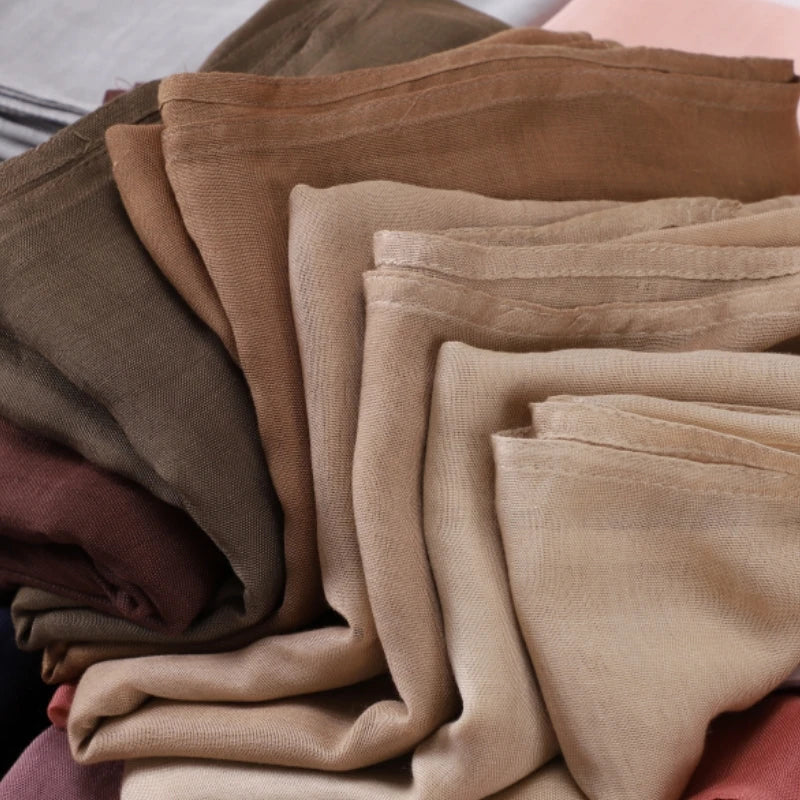 Cotton Rayon Hijabs Scarf Solid Headscarf Wraps Big Size Plain Long Shawls Muslim Women Hijab Islamic Turban Headbands Foulard