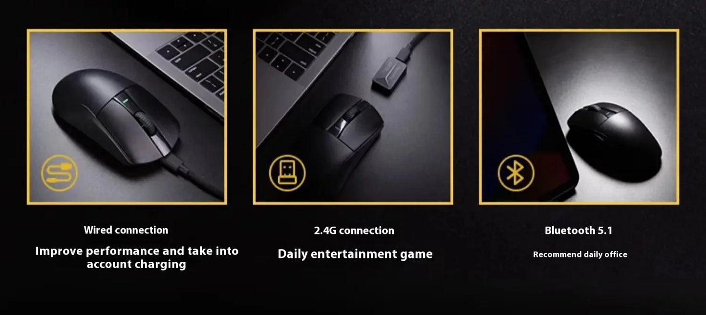 Dareu A950 PRO Mouse 4k PAW3395 Wireless Bluetooth portable Tri-Mode RGB Gaming Mouse For Computer Keyboard Pc Office Mice Gif