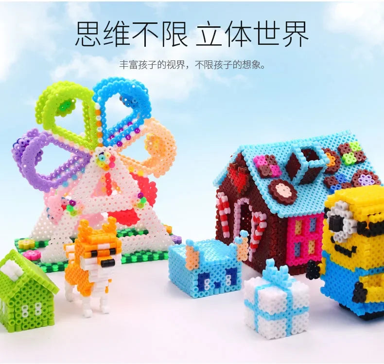5mm Hama Beads Toy DIY Beads Tool Educational Tangram Jigsaw Puzzle Pegboard Template Kids Игрушки Для Детей