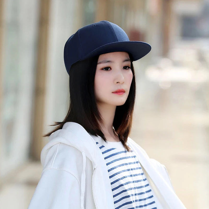 Hip Hop Style Flat Brim Sun Caps Male Baseball Hat Solid Color Summer Men's and Women's Outdoor Cycling Caps Sunproof Sport Caps
