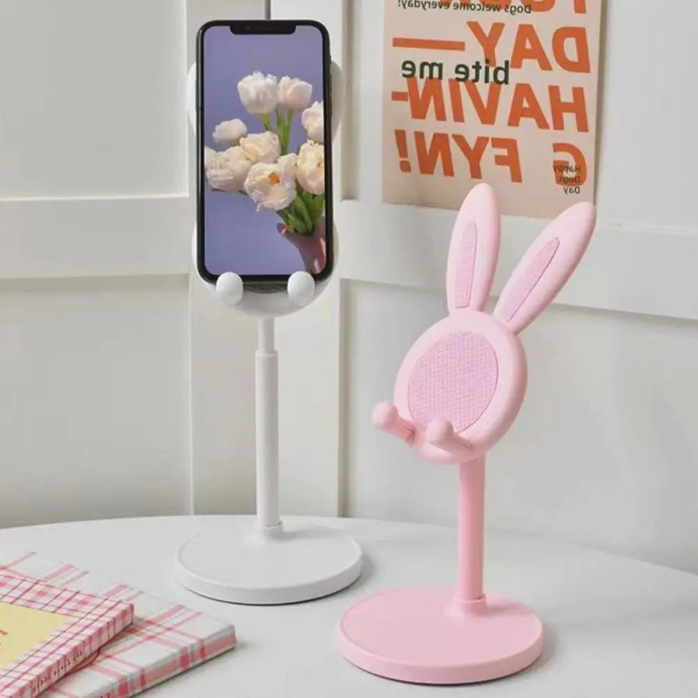 Rabbit Shape Mobile Phone Holder Stand Desktop Metal Desktop Lazy Selfie Live Support Shelf For Phone Pad Tablet Laptop Stand