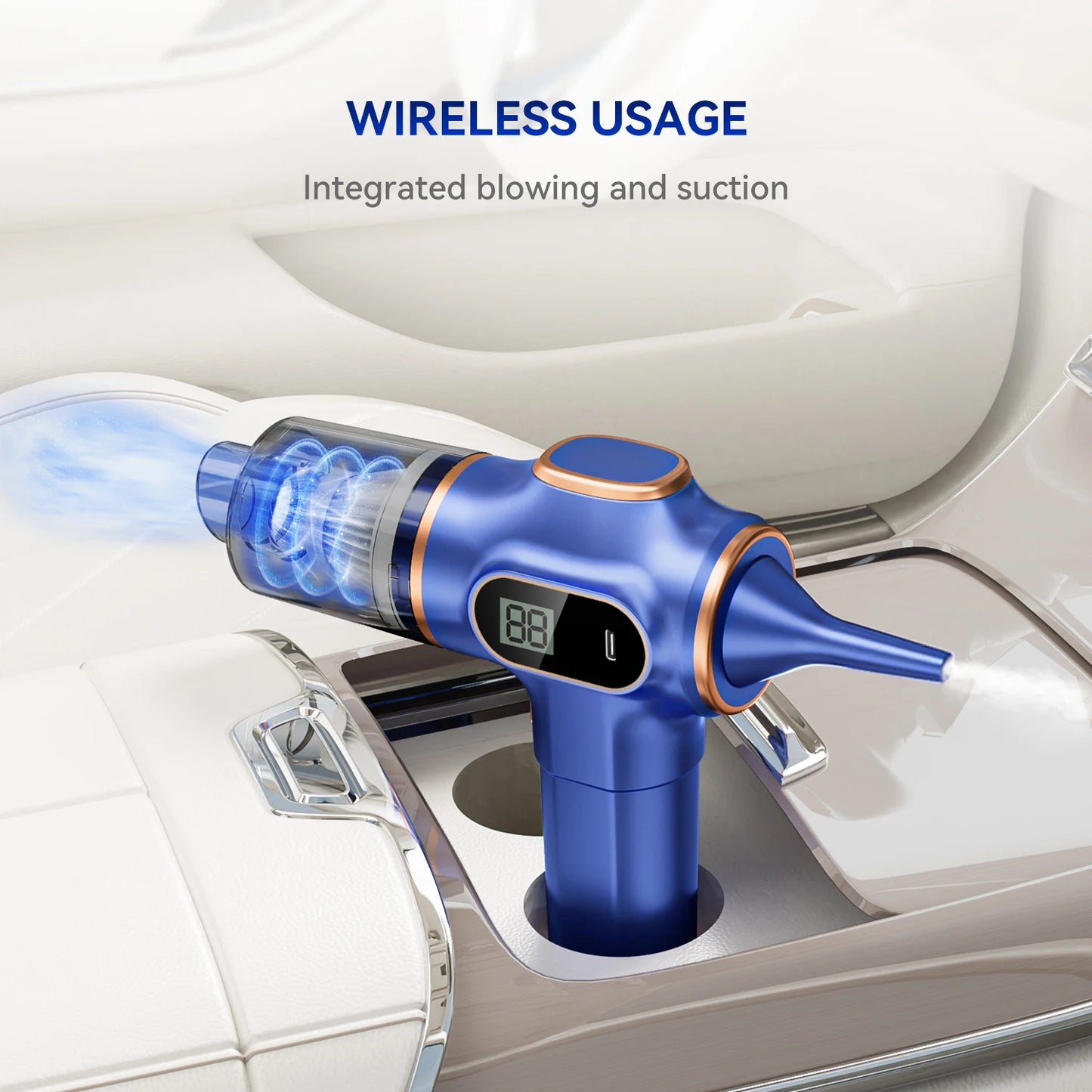 Car portable blow-svacuum cleaner Car and home Usb charging High power strong suction handheld small wireless car vacuum cleaner