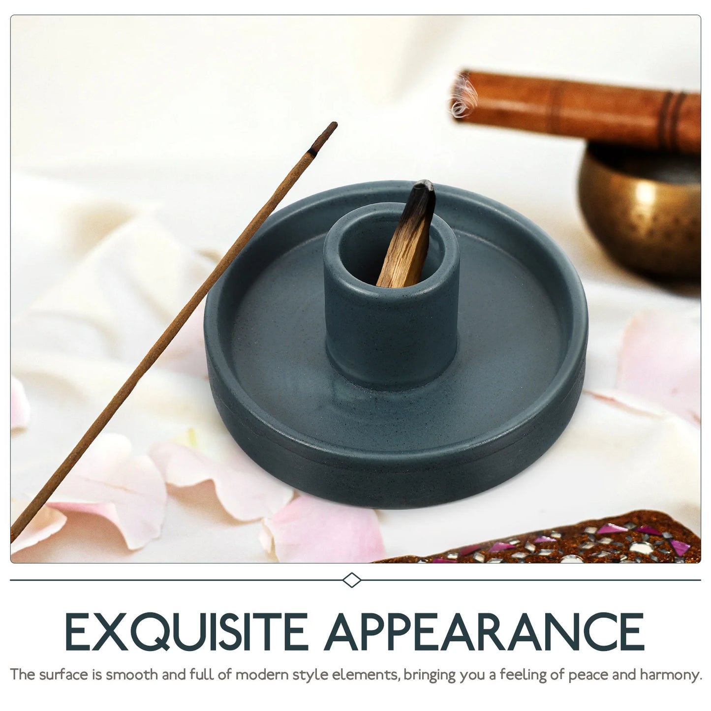 Cone Holder Stand Holy Wood Bracket Table Ceramic Decorate White Natural Wooden Sticks Burner Palo santo