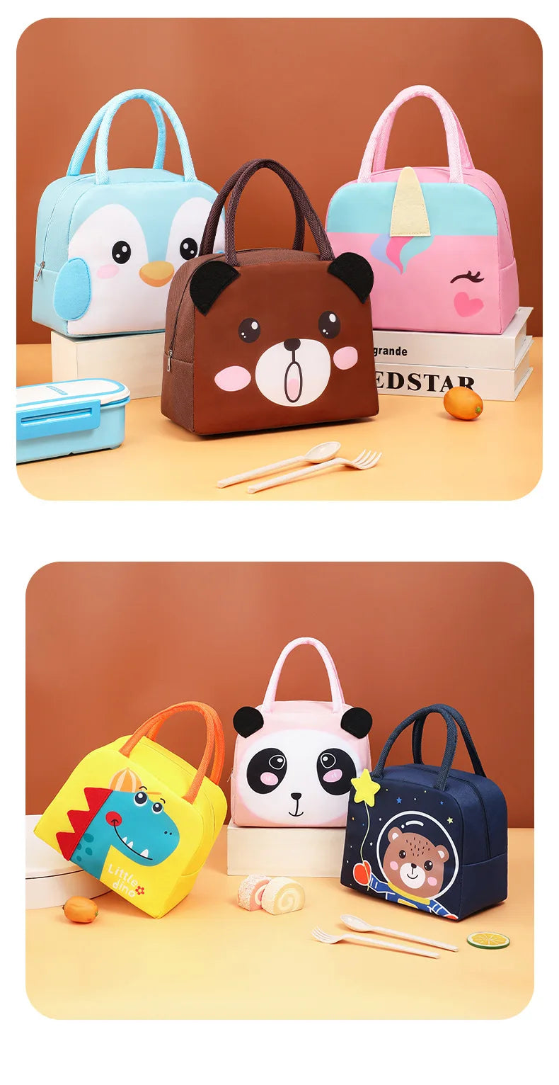Kawaii Portable Fridge Thermal Bag Women Children's School Thermal Insulated Lunch Box Tote Food Small Cooler Bag Pouch