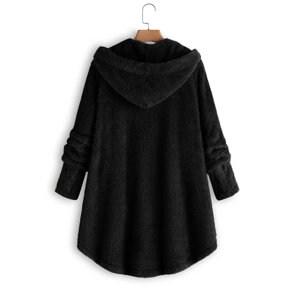 Hooded Coat for Women Clothing 2023 Autumn Winter Overcoat Ladies Solid Fashion Korean Black Outerwear Elegant Female Y2K Jacket