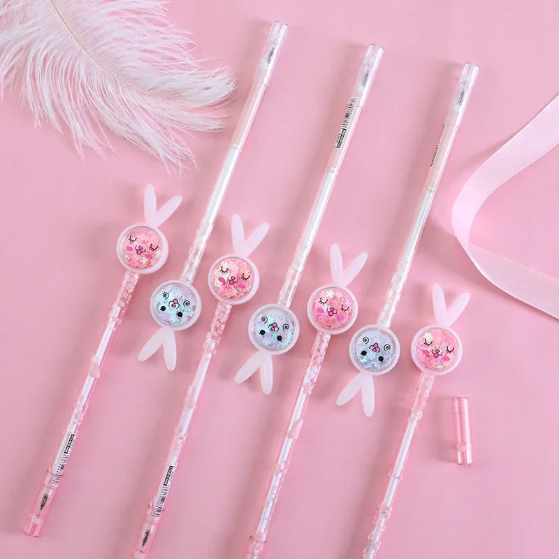Cartoon Creative Bunny Ears Sequin Gel Pen Signature Pen Lovely Student Examination Writing Pen