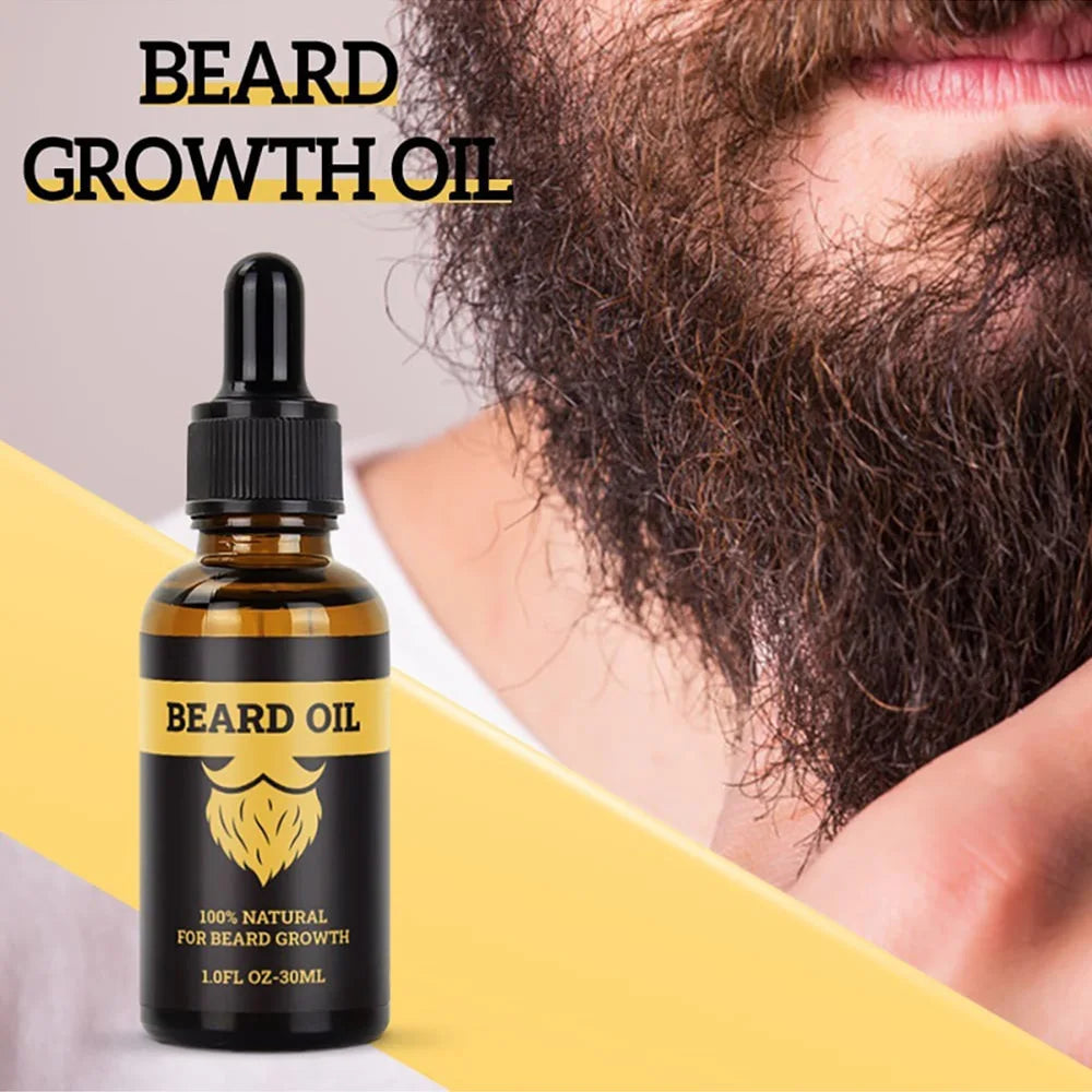 2pcs Beard Balm Conditioner Oil Kit Natural Beard Growth Oil Moisturizing Smoothing Hair Growth Tools For Men Hair Beard Care