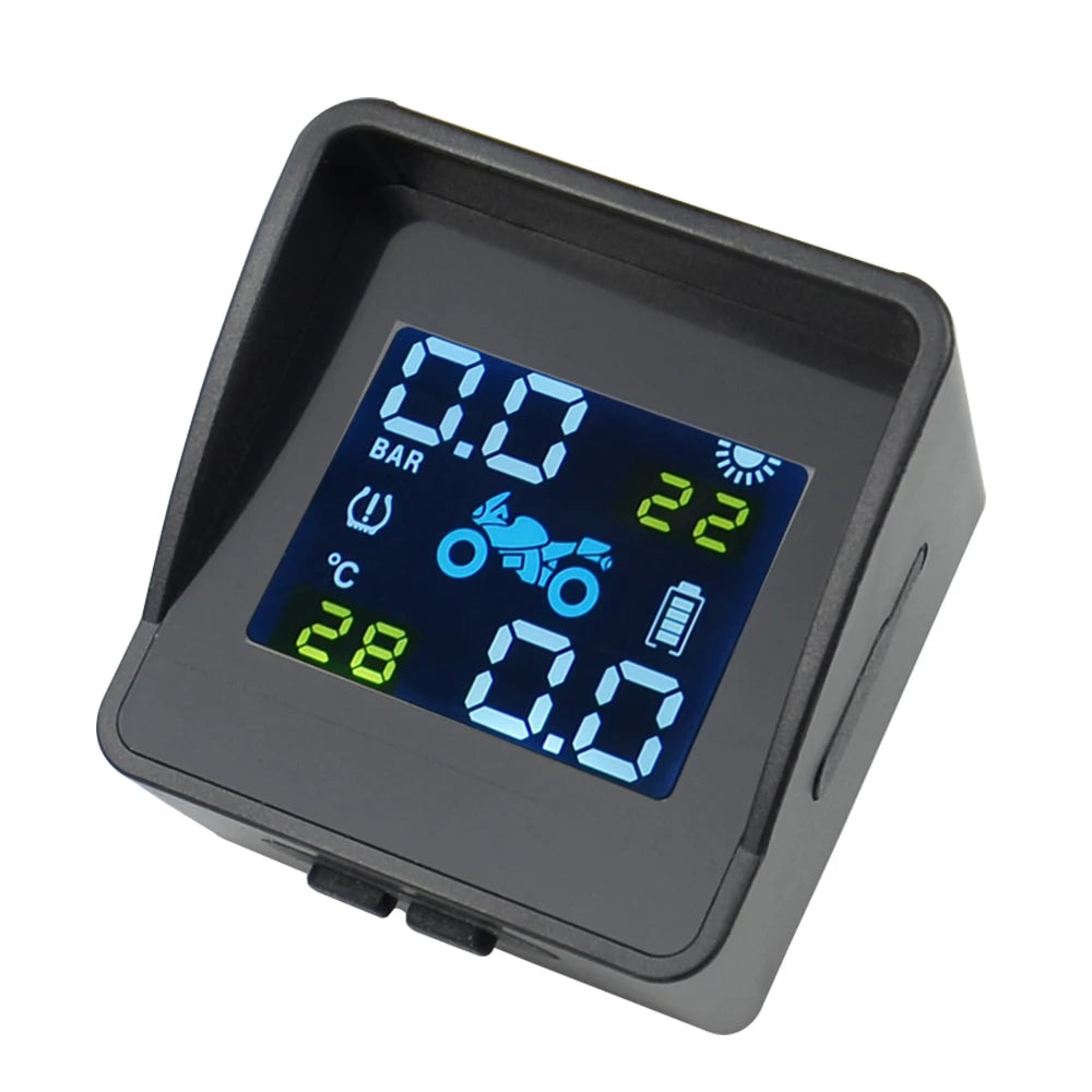 Best quality USB Solar Charging Motorcycle TPMS Motor Tire Pressure Tyre Temperature Monitoring Alarm System with 2 External