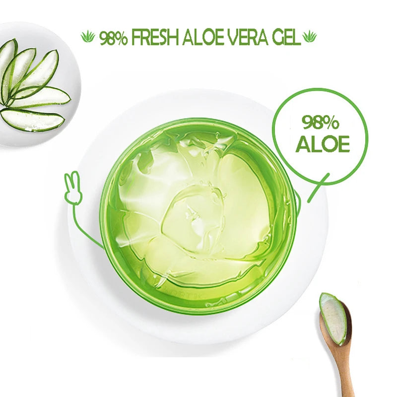 300g 98% Aloe Soothing Face/Hand/Body Gel Aloe Vera Gel Skin Care Remove Acne Moisturizing Day Cream After Sun Lotions Aloe Gel