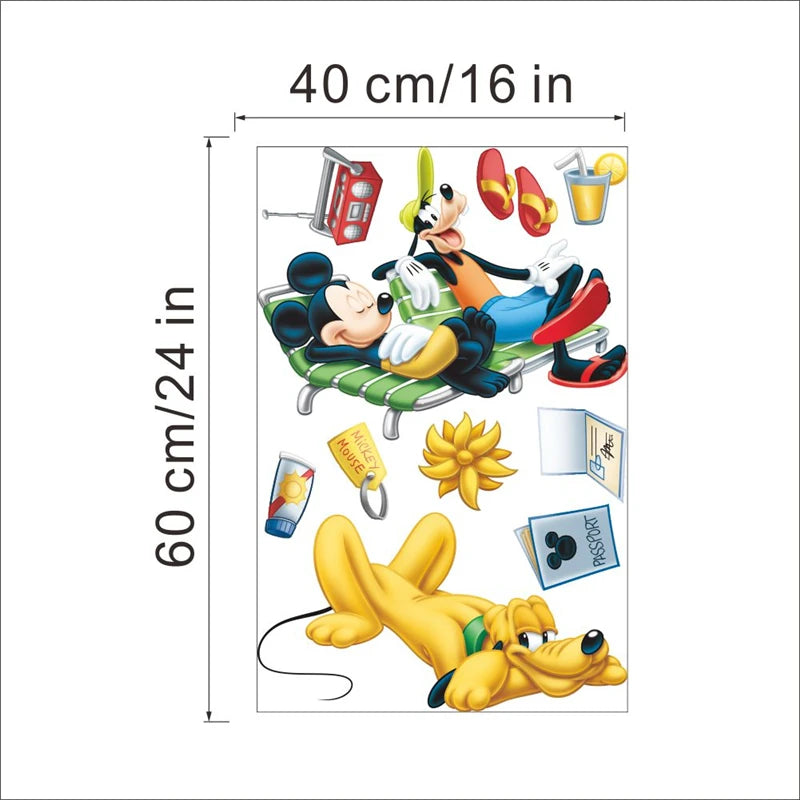 Cartoon  Mickey Minnie Wall Stickers For Kids Room  Bedroom Wall Decoration Movie Posters Door Sticker  Gifts for kids