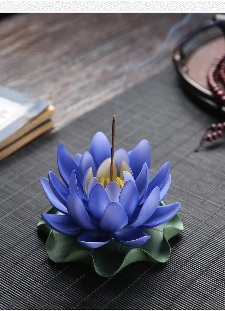 Y Ceramic Handicraft Stick Incense Burners Simulation Lotus Incense Holder Ornaments Zen Aromatherapy Tea Office Spiritual Decor