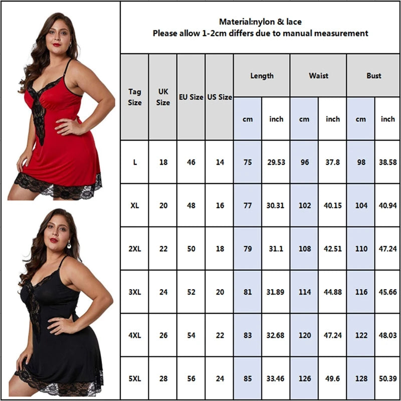 Women Spaghetti Straps Nightgowns Lace Sexy Sleepdress Plus Size Nightdress Satin Lingerie Sets Women's Pajamas Home Clothes