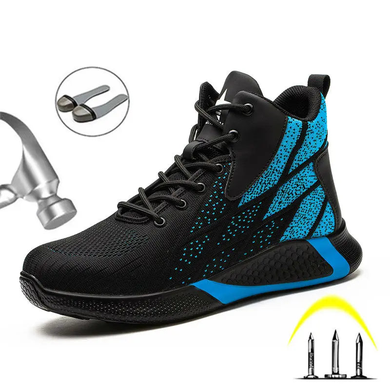 Genuine Leather Work Boots Winter Men Safety Shoes Plus Velvet Warmth Non-slip Steel Toe Cap Indestructible Work Shoes Designer