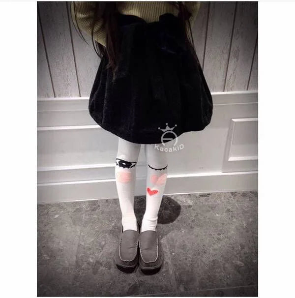 Baby Girls Pants Tights 1-7Y Kids New Autumn Winter Warm Cute Cartoon Big Eyes Pant Long Stockings Velvet Stock For Girls