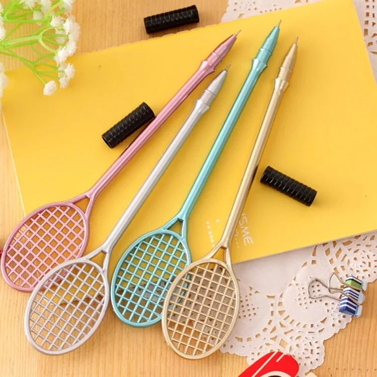 1Pcs Personalized Kawaii Writing Pens Creative School Stationery Cute Badminton Racket Gel Pen For Kids 0.38mm Random