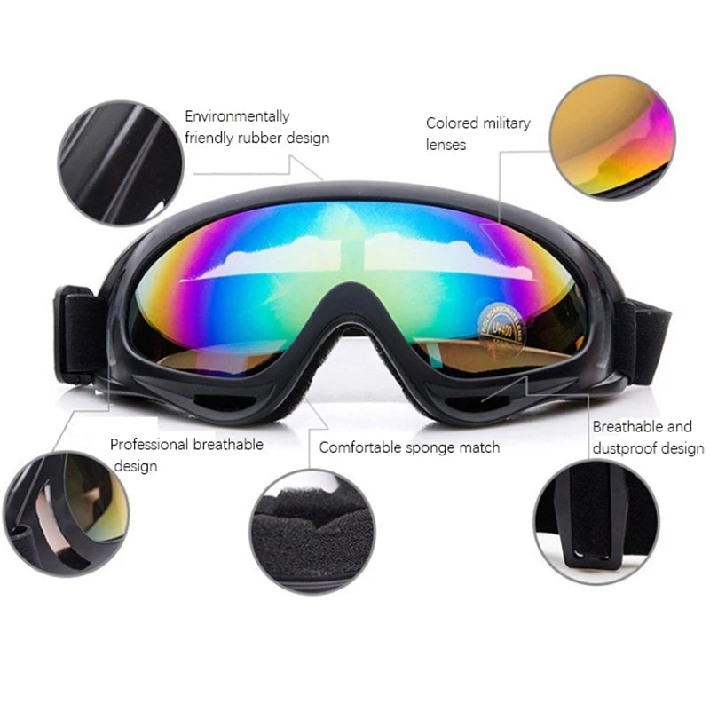 Wind Resistant Ski Goggles Goggles Outdoor Sports Color Glasses Ski Goggles Dust Resistant Motorcycle Cycling Sunglasses