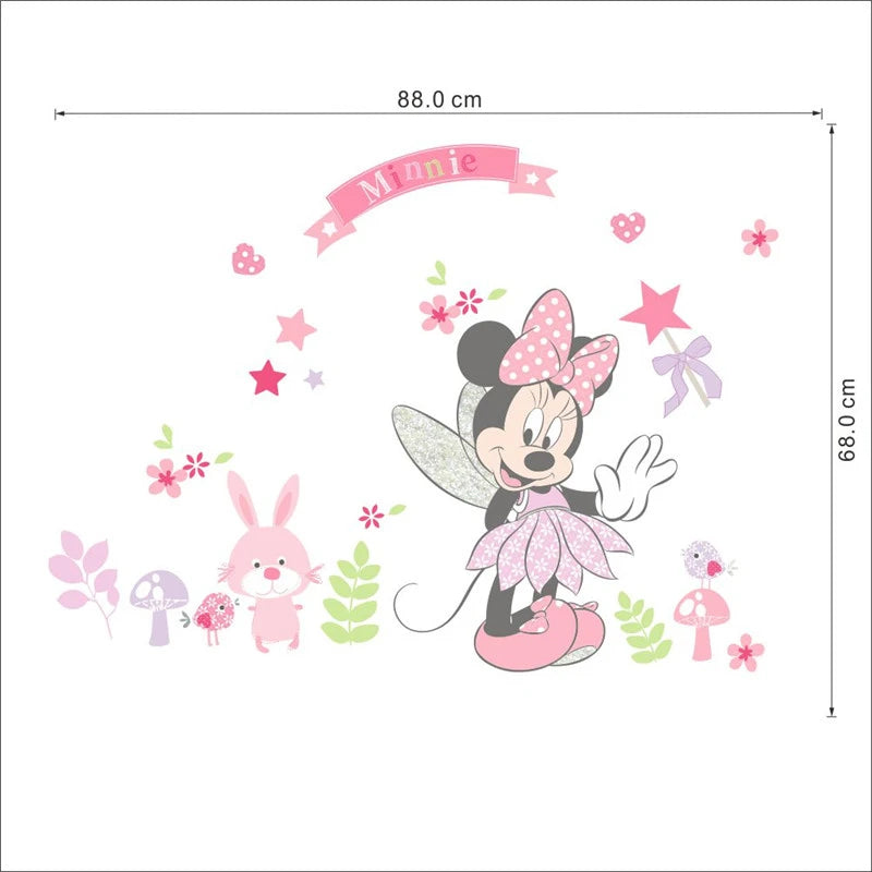 Cartoon  Mickey Minnie Wall Stickers For Kids Room  Bedroom Wall Decoration Movie Posters Door Sticker  Gifts for kids