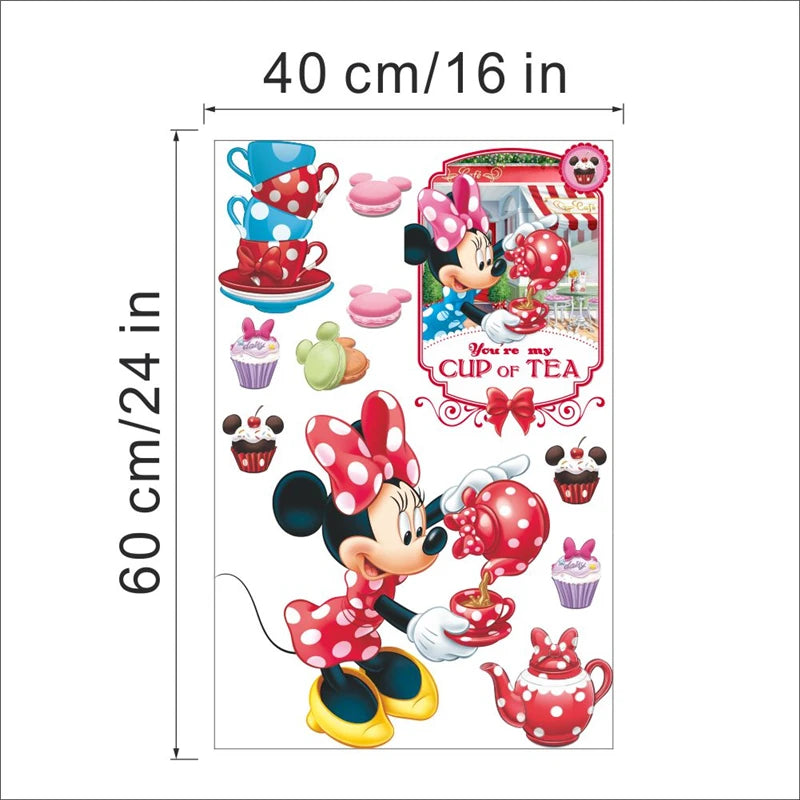 Cartoon  Mickey Minnie Wall Stickers For Kids Room  Bedroom Wall Decoration Movie Posters Door Sticker  Gifts for kids