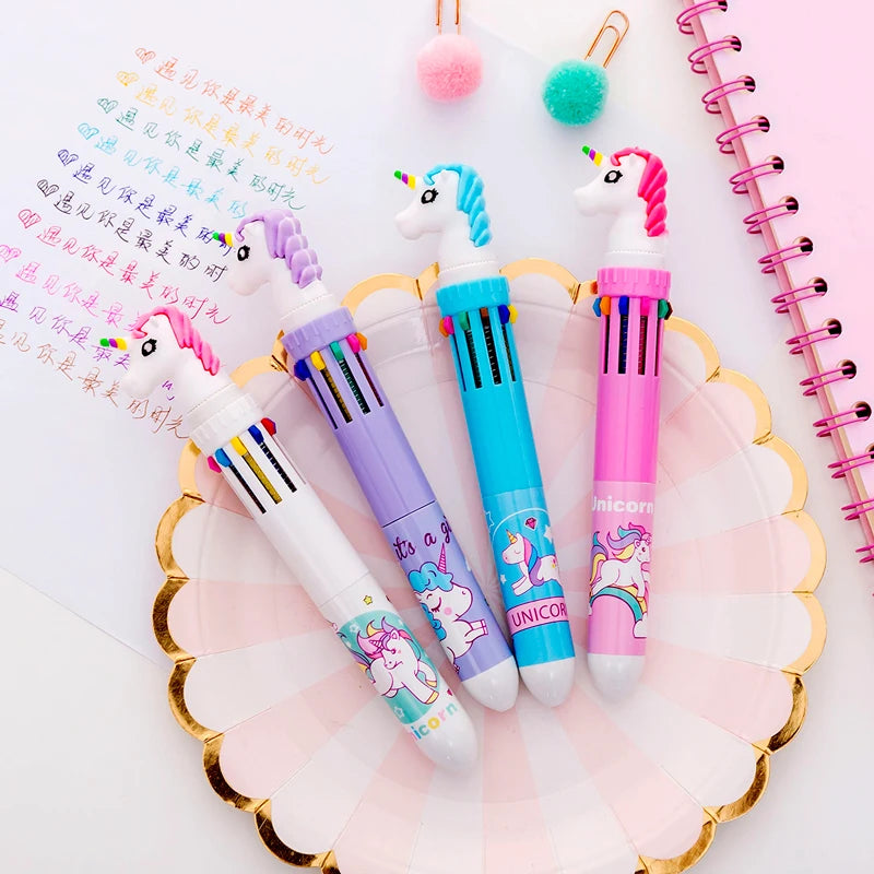 10 Colors Ballpoint Pen Kawaii Stationery Cute Pens Novelty Cute Kawaii Pen Student Writing Gel Pens Learning Office Supplies