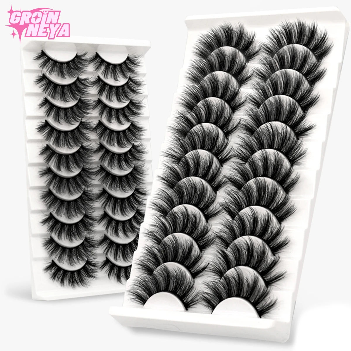 3D Faux Mink Lashes 2/5/10 Pairs Fluffy Soft Wispy Volume Natural long False Eyelashes Eye Lashes Reusable Eyelashs Makeup