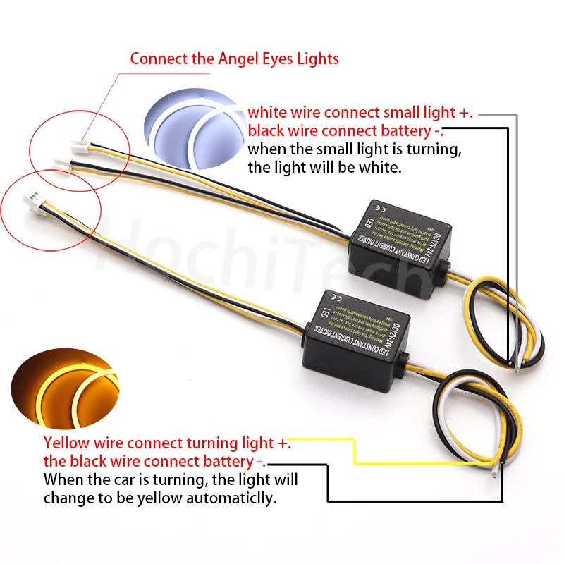 High Quality SMD Cotton Light Switchback LED Angel Eye Ring Kit For BMW E30 E32 E34 Car Accessories