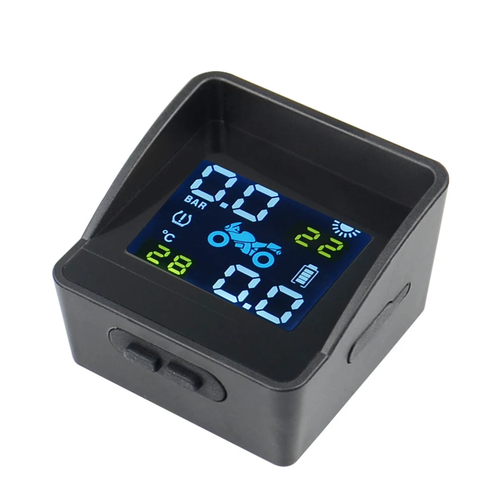 Best quality USB Solar Charging Motorcycle TPMS Motor Tire Pressure Tyre Temperature Monitoring Alarm System with 2 External