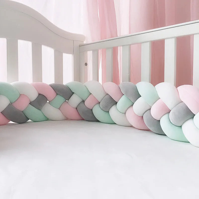 1M/2.2M/3M Baby Braid Bumper for Newborn Crib Kids Cot Protector Baby Crib Bumper Bedding Sets Bumpers In The Crib Cot Bebe