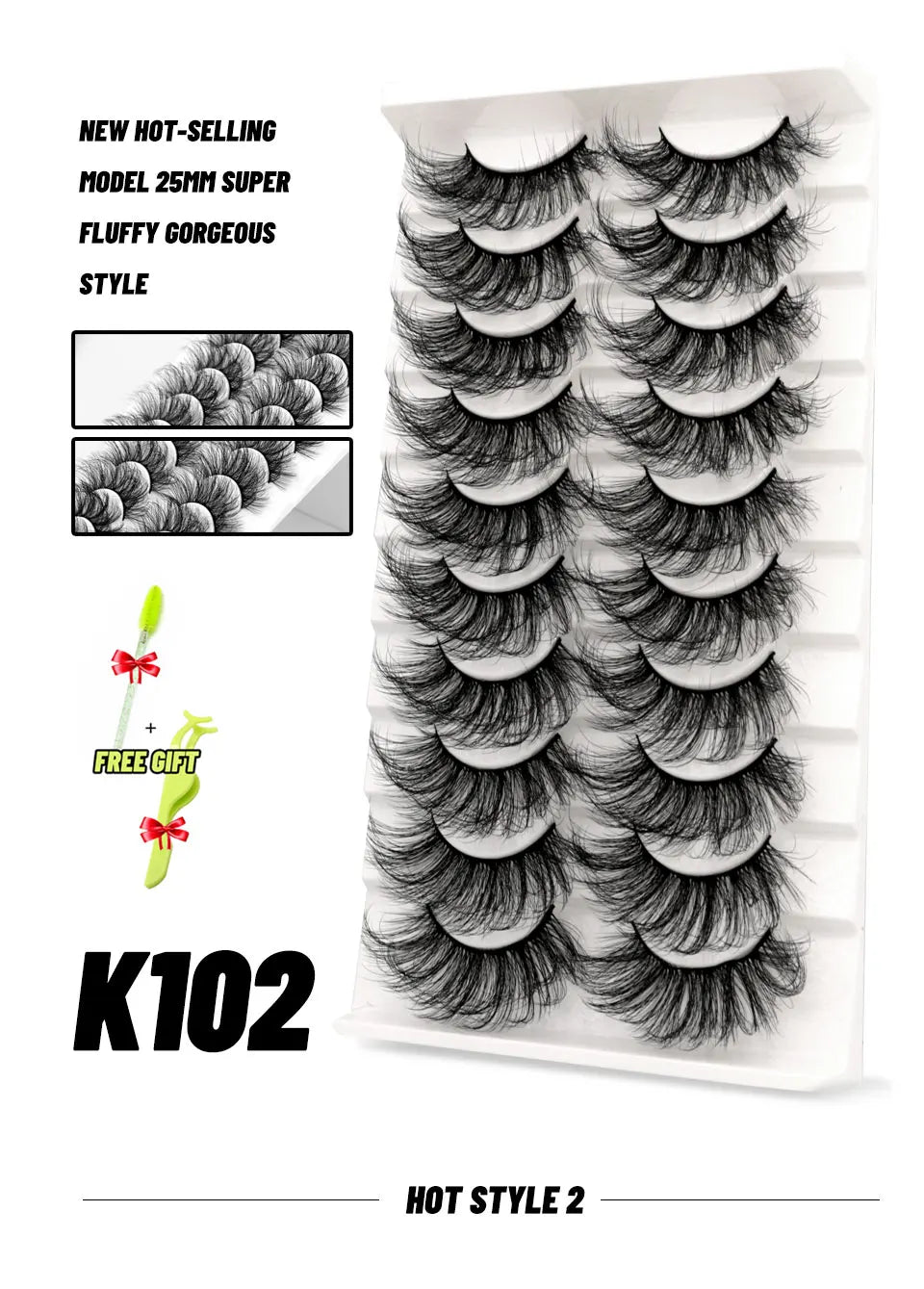 3D Faux Mink Lashes 2/5/10 Pairs Fluffy Soft Wispy Volume Natural long False Eyelashes Eye Lashes Reusable Eyelashs Makeup