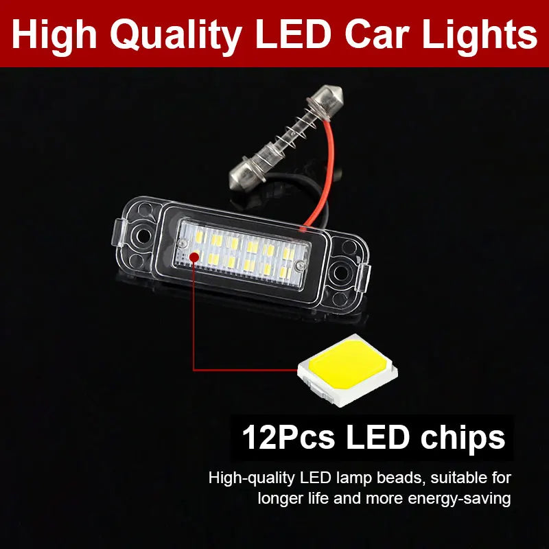 2Pcs Car Auto LED License Number Plate Light Fit for Mercedes W163 W164 X164 ML GL A2518200066