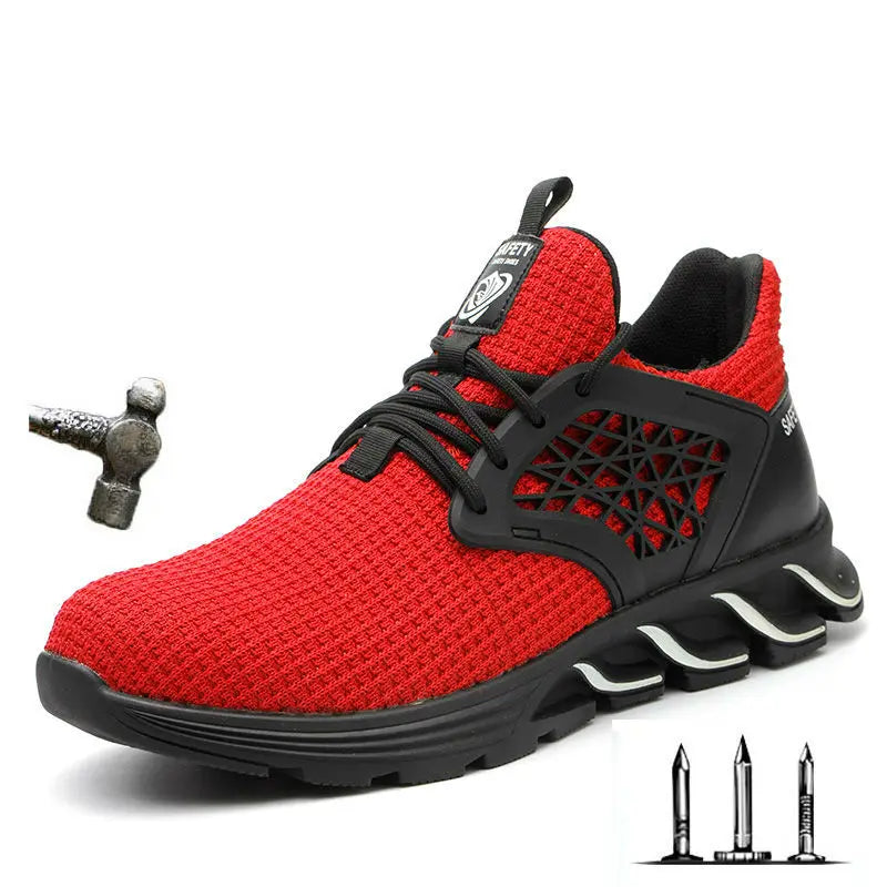 Genuine Leather Work Boots Winter Men Safety Shoes Plus Velvet Warmth Non-slip Steel Toe Cap Indestructible Work Shoes Designer