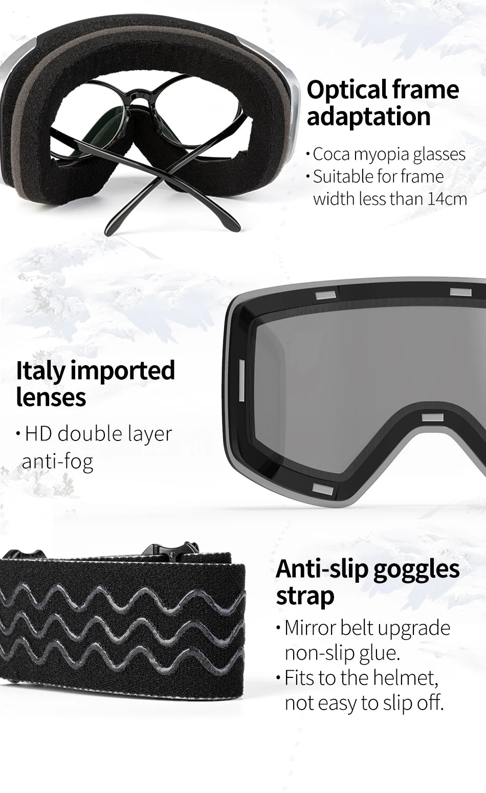 COPOZZ Professional Winter Ski Goggles Magnetic Quick-Change Double Layers Anti-Fog Snowboard goggles Men Women Ski Equipment