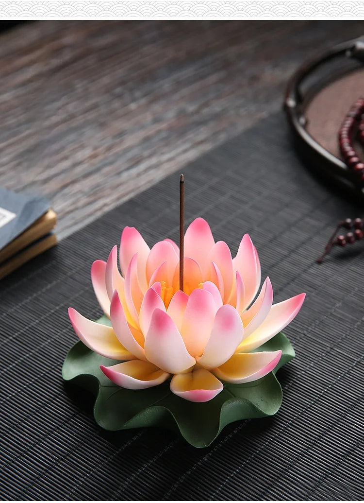 Y Ceramic Handicraft Stick Incense Burners Simulation Lotus Incense Holder Ornaments Zen Aromatherapy Tea Office Spiritual Decor