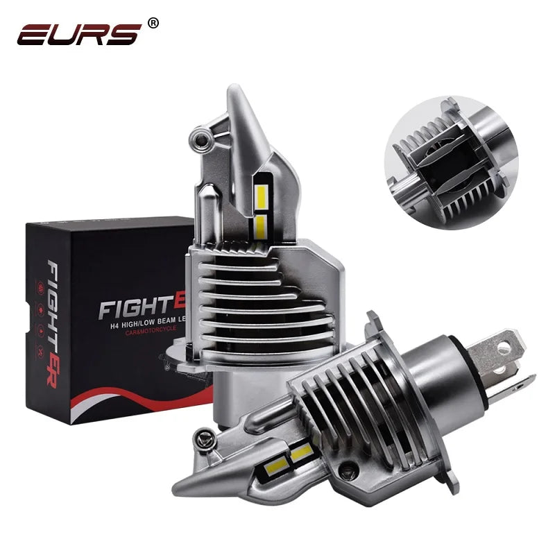 EURS H4 Led Car headlight Canbus Light Led H4 hi/lo beam 3000K 4300K 6000K fighter H4 Car Motorcycle Headlamp 12V 24V Auto lamps