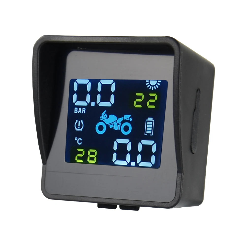 Best quality USB Solar Charging Motorcycle TPMS Motor Tire Pressure Tyre Temperature Monitoring Alarm System with 2 External
