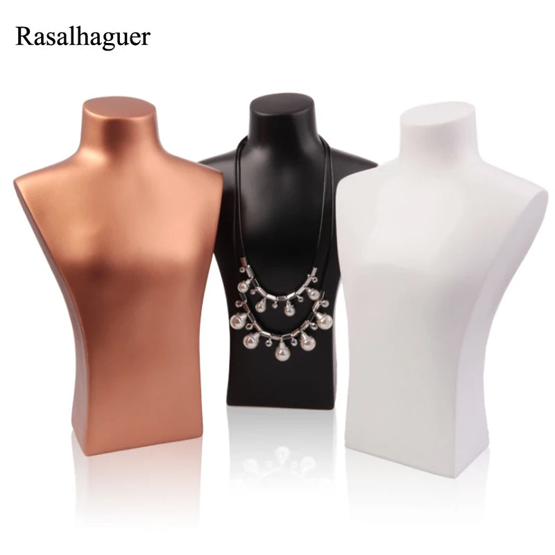 High Quality Resin 29cm Black/White Model Portrait Necklaces Jewelry Display Stand Pendants Holder Jewelry Stand Storage Props