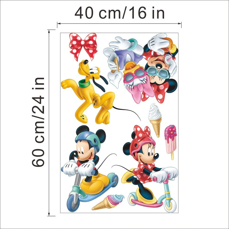 Cartoon  Mickey Minnie Wall Stickers For Kids Room  Bedroom Wall Decoration Movie Posters Door Sticker  Gifts for kids