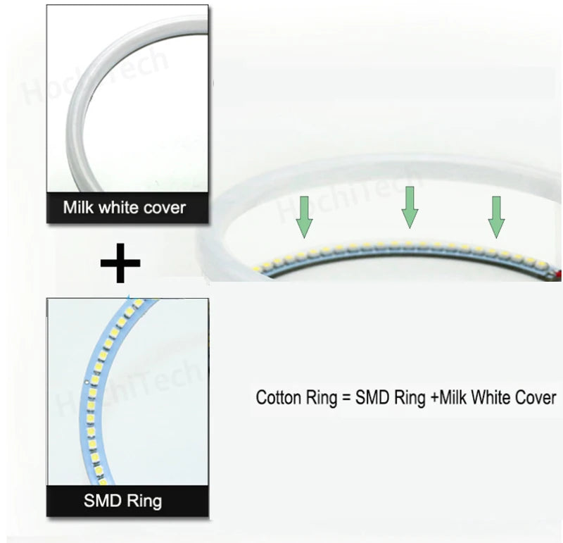 High Quality SMD Cotton Light Switchback LED Angel Eye Ring Kit For BMW E30 E32 E34 Car Accessories