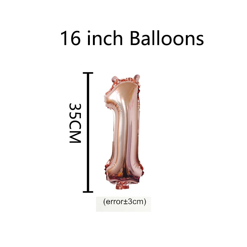 16 32 40 Inch Digital Happy Birthday Foil Balloons Air Number Balloon Figures Birthday Wedding Baby Shouer Party Decorations