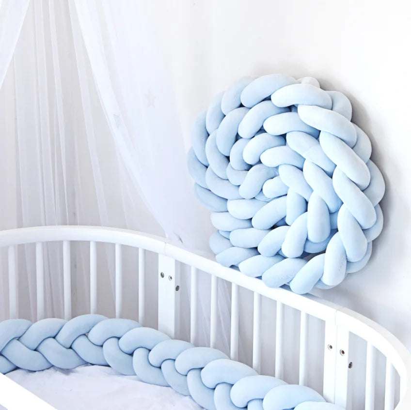 1-4M Baby Bed Bumper On the Crib Bedding Set for Newborn Baby Cot Protector Knot Braid Pillow Cushion Crib Anti-collision Bumper