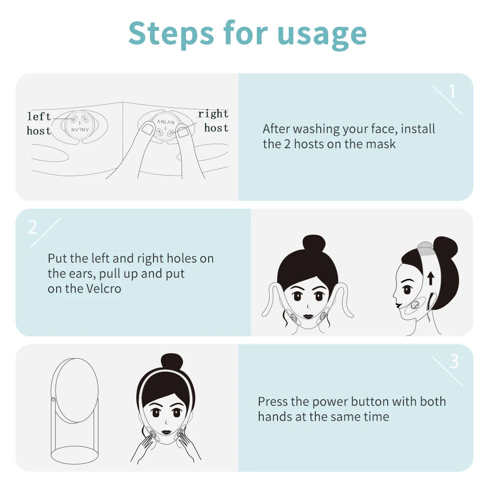 ANLAN V Shape Face Lifting Massager Face Slimming Mask Anti Wrinkle Reduce Double Chin Cheek Lift Up Belt Face Slimming Device