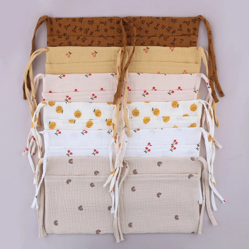 Baby Bed Hanging Storage Bags Cotton Newborn Crib Organizer Toy Diaper Pocket for Crib Bedding Set Accessories Nappy Store Bags