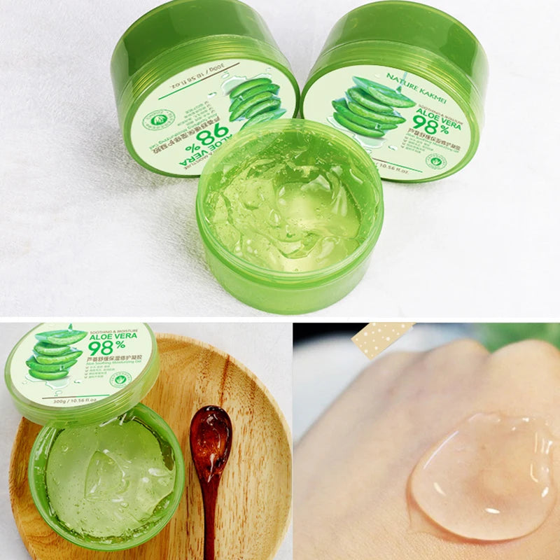 300g 98% Aloe Soothing Face/Hand/Body Gel Aloe Vera Gel Skin Care Remove Acne Moisturizing Day Cream After Sun Lotions Aloe Gel