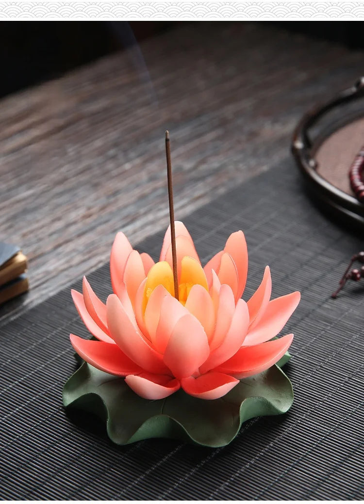 Y Ceramic Handicraft Stick Incense Burners Simulation Lotus Incense Holder Ornaments Zen Aromatherapy Tea Office Spiritual Decor