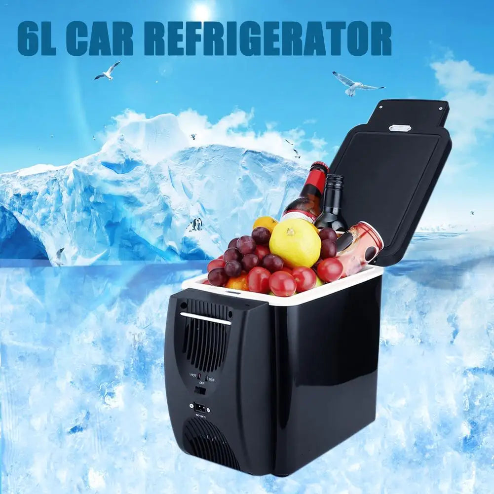 12V Refrigerator in the Car Freezer Heater 6L Mini 2 in 1 Car Freezer Cooler Warmer Electric Fridge Portable Travel Icebox