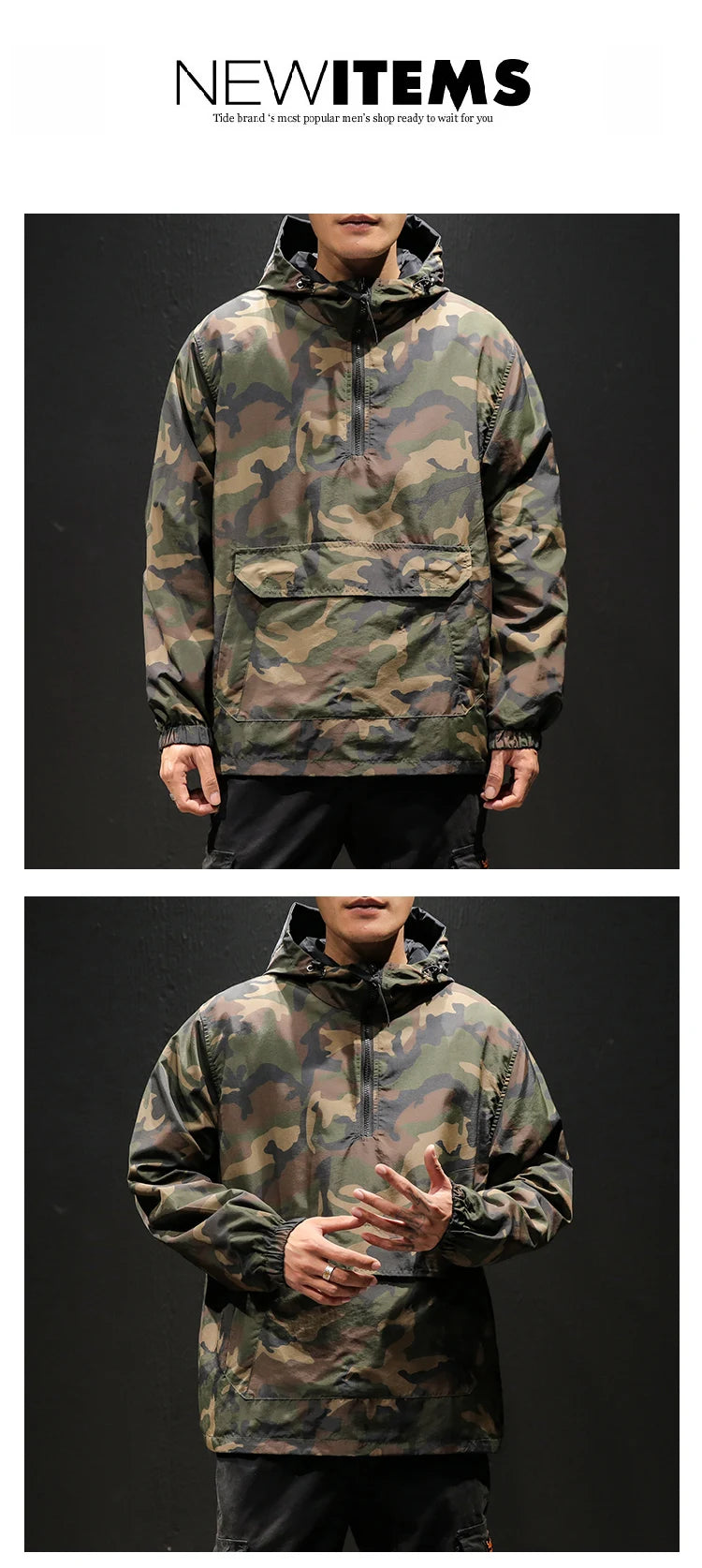 YASUGUOJI New 2022 Autumn Japanese Vintage Camouflage Jacket Men Streetwear Pullover Men Jacket Pocket Loose Hooded Mens Jackets