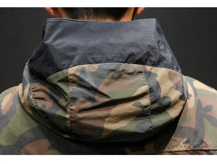 YASUGUOJI New 2022 Autumn Japanese Vintage Camouflage Jacket Men Streetwear Pullover Men Jacket Pocket Loose Hooded Mens Jackets