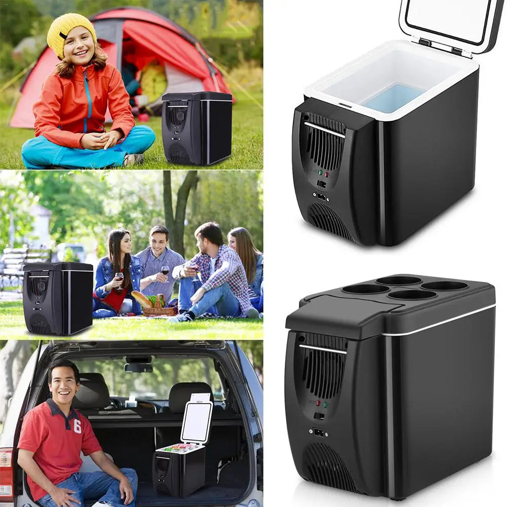 12V Refrigerator in the Car Freezer Heater 6L Mini 2 in 1 Car Freezer Cooler Warmer Electric Fridge Portable Travel Icebox