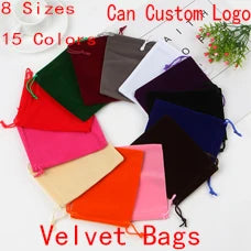 10Pcs/Lot Small Velvet Bags 5x7 7x9 9x12cm Charms Earrings Jewelry Packaging Bags Wedding Drawstring Velvet Pouches Gift Bag